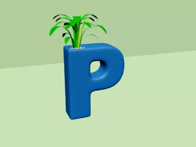 Vase P - Alphabet Vases Collection Letters - STL Printable 3D print model