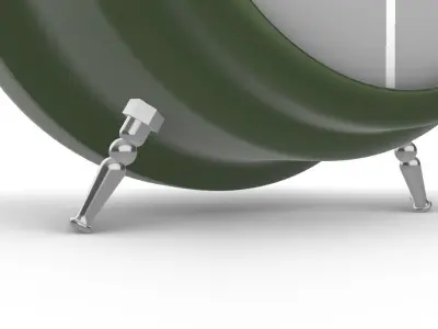 3D vintage green alarm clock 3D model