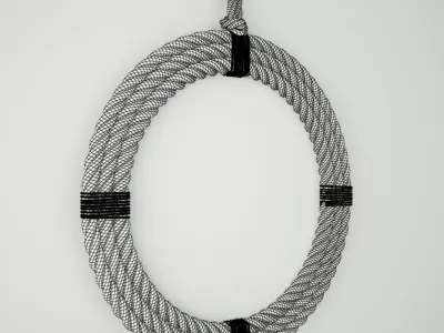 Round Hanging Rope Mirror 3D model
