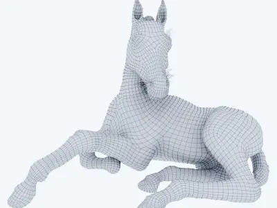 Resting foal 3D model