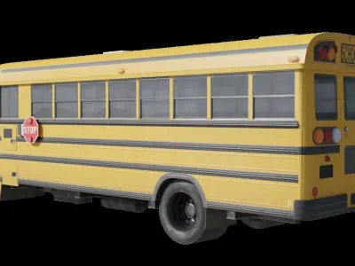 Low-Poly School Bus 3D model Low-poly 3D model