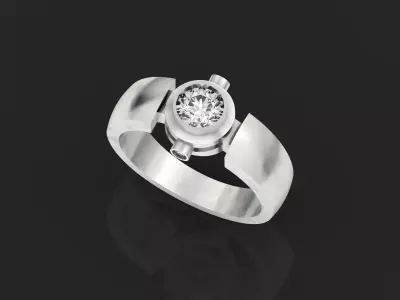 stylish man ring with stones 3D print model