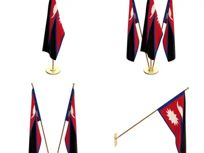 Nepal Flag Pack 3D model