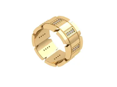 Wedding Round stone band 3D print model