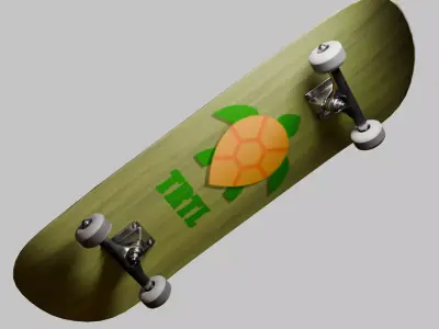 Skateboard - Turtle Deck Design 3D model