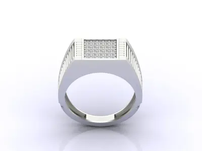 Print Ready STL 3DM  Gents Rings Diamond Men Ring  3D print model 2