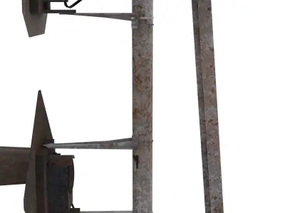 Train Traffic Light Weathered 18 3D model