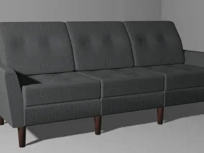 Large sofa PBR low-poly game-ready realistic furniture model Low-poly 3D model
