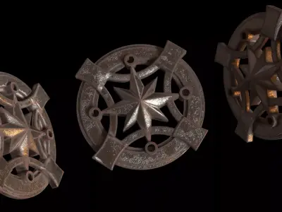 Wind Rose Pendant 3D model