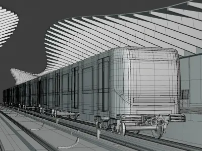 Metro station concept 3D model