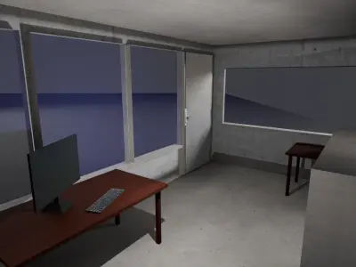 Low Poly Security Cabin Low-poly 3D model