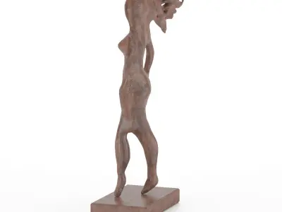 Woman body metal bronze sculpture for decoration 3D model