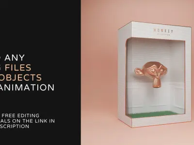 3D animated NFT Fashion box template for Blender Cycles 3D model