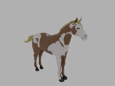 low poly horse rigged Low-poly 3D model