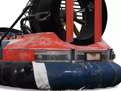 Futuristic Hovercraft 3D Model  Game Ready Vehicle for game Low-poly 3D model