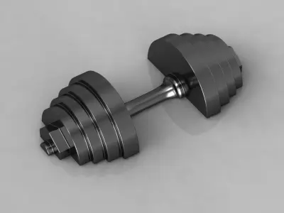Dumbbell Gold Piece Free 3D print model