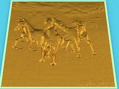 Horse Wall Relief 3D model