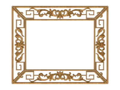 Carved picture frame STL 3D model 121
