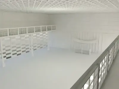 Dojo Fighting Hall Low-poly 3D model