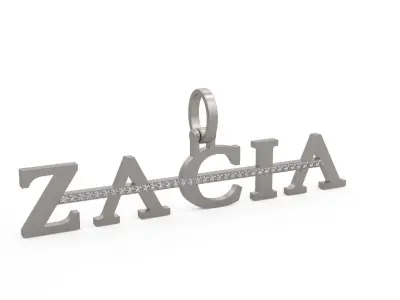 Model 1120 Zacia Diamond Name Plate Strikethrough 3D print model