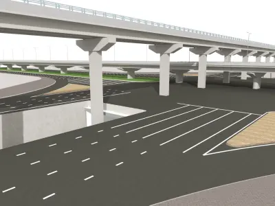 Multi level Road Interchange 3D model