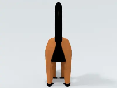 Low Poly Cartoon Red Ruffed Lemur Low-poly 3D model