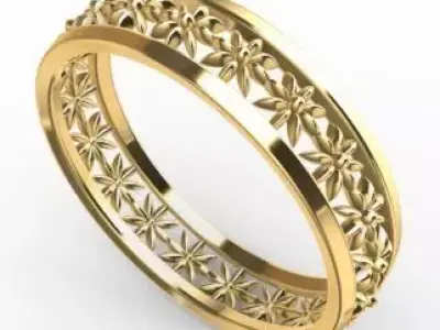 Patterned Ring 3D model Texture 3D print model 2