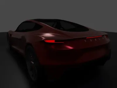 Tesla Roadster 2020 With Interior 3D model