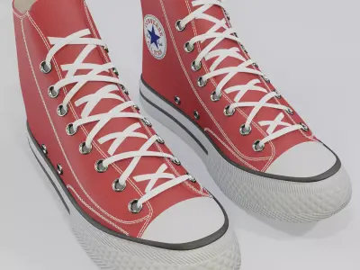 Basketball Leather Shoes Converse All Star  Red 3D model