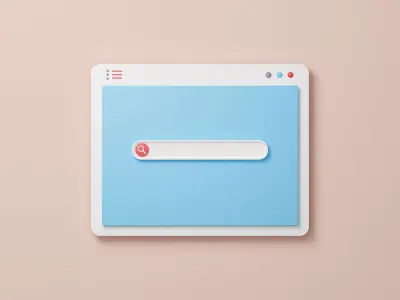 Webpage search button 3D model