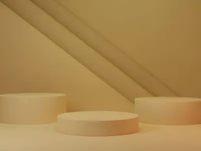 Podiums Product Minimalistic Abstract Display Platforms Set Low-poly 3D model