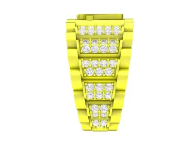 7331 luxury diamond crown watch women ring 3D print model