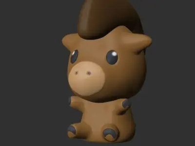  Cute Horse  3D print model