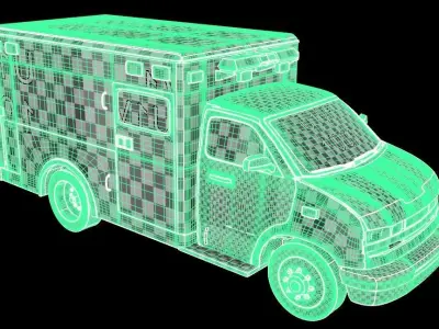 ambulance car poor shabby rust 3D model