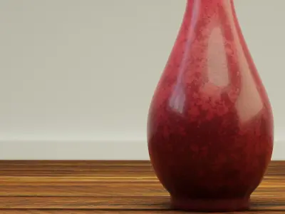 Decorative red marble vase Low-poly 3D model