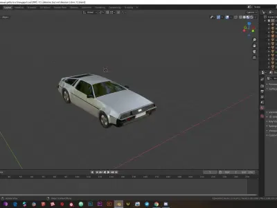 DeLorean DMC-12 1981 Low-poly 3D model