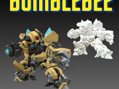 Bumblebee Autobot Chibi Style 3D print model