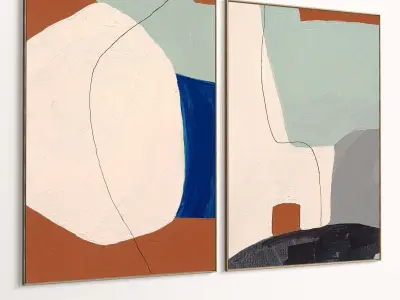 Plaster Two Photo Frame 427 Low-poly 3D model