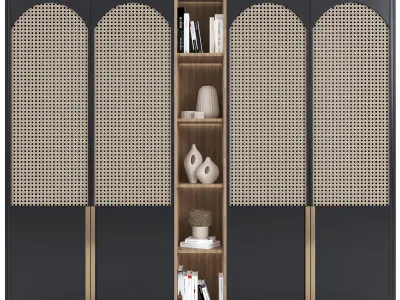 Rattan wardrobe furniture 02 3D model