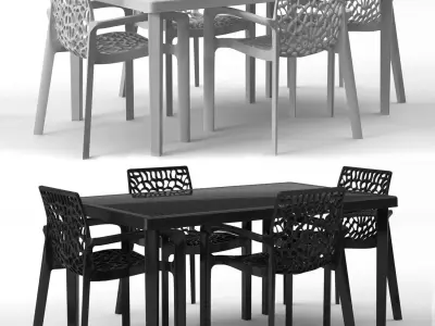 Set armchair and table Gruvyer by Grand Soleil 3D model