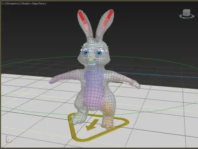 Animated Cartoon Rabbit Low-poly 3D model