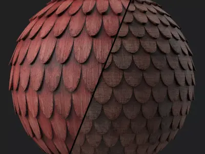 Roof Tile Materials 89- Wooden Roofing By Sbsar Seamless Pbr Texture