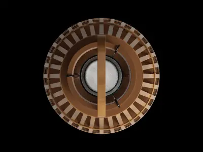 Large Slatted Wood Floor Lantern 3D model