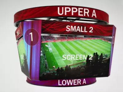 Jumbotron scoreboard hexagon Low-poly 3D model