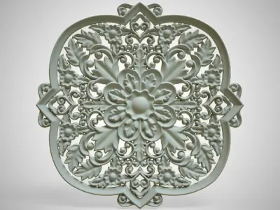 Engraving  no4 Low-poly 3D model