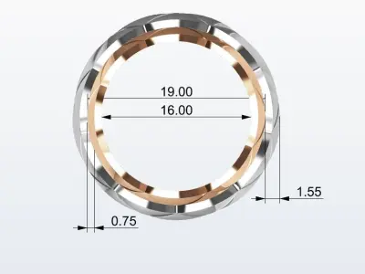 Wedding rings 3D print model shop