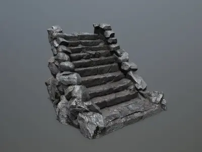 stairs Low-poly 3D model order