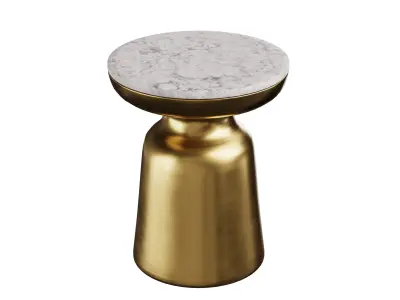 Coffee Table Brass Marble 3D model