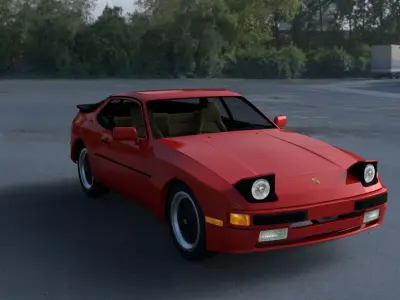 Porsche 944 with Interior HDRI 3D model