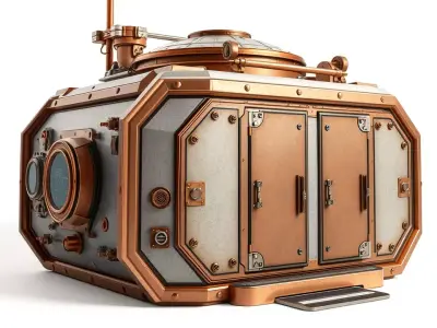 Copper Industrial Chamber model pack Low-poly 3D model